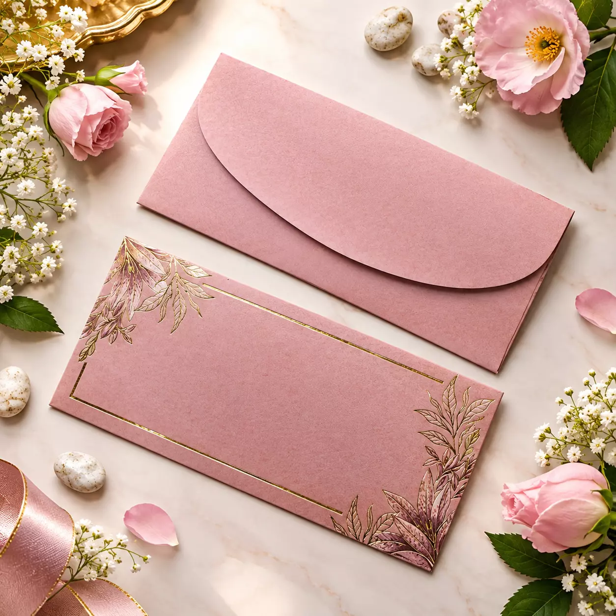 Blush Bloom – Premium Floral Envelope